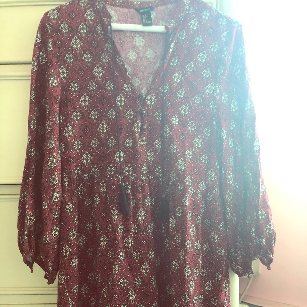 Red Boho Fall Dress